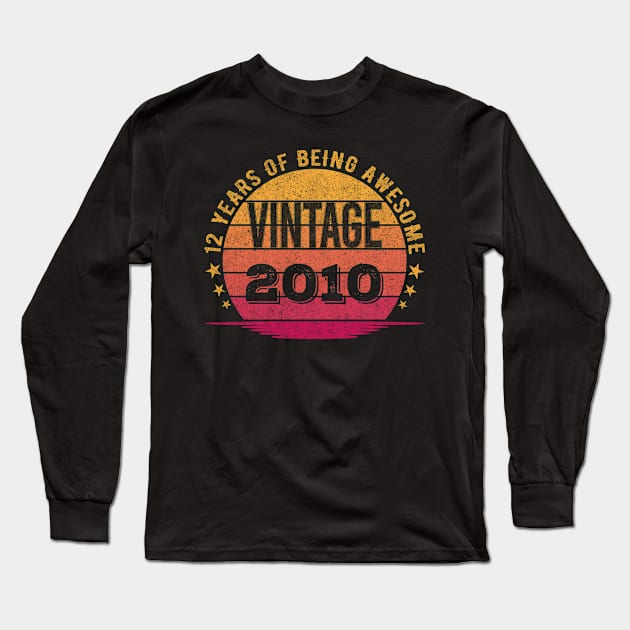 Vintage 2010 12 Year Old 12th Birthday Long Sleeve T-Shirt by mahmuq